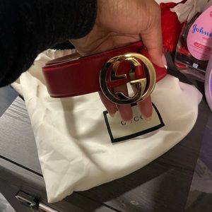 Never worn Red Gucci belt